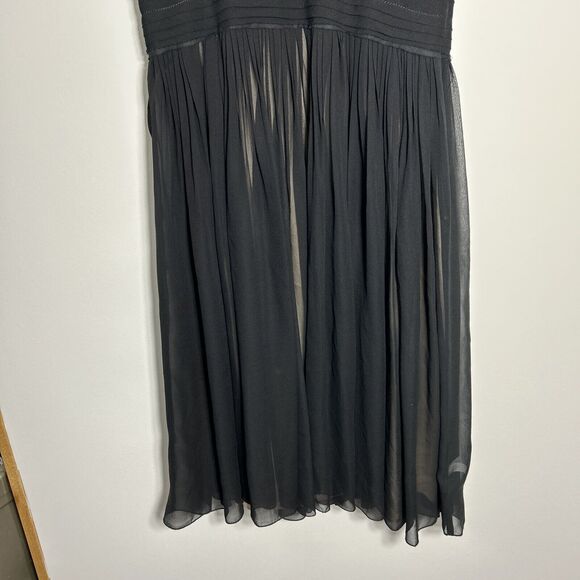 Banana Republic size 8 Black Silk Empire A Line Dress Cocktail Formal - Picture 4 of 6